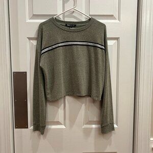 Honey And Sparkle Long Sleeve Crop Top Hunter Green Women's Size XL ~ NWT